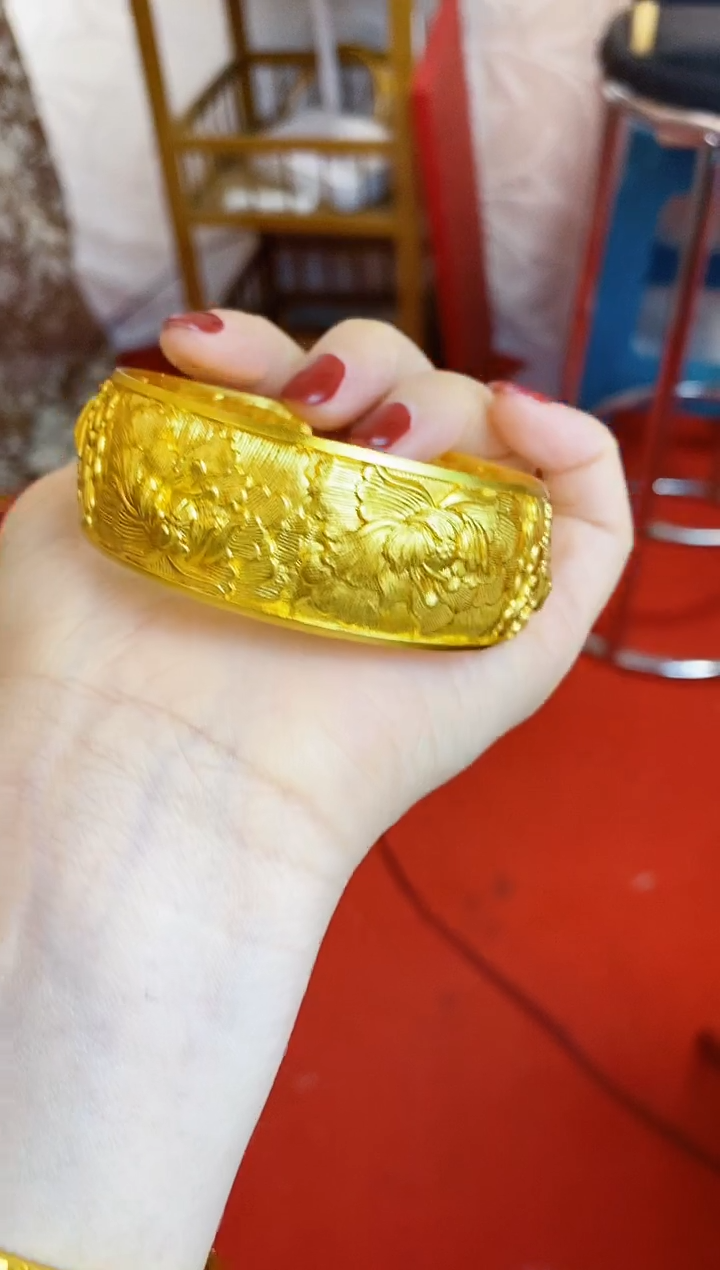 合金无020大牡丹宽手镯