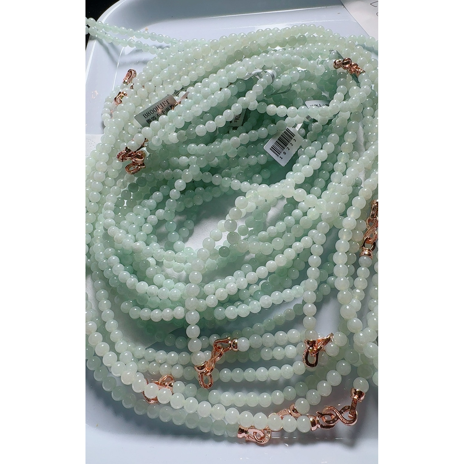 A41翡翠果绿项链珠子直接约5.9mm珠子约100粒（多样性发其一）