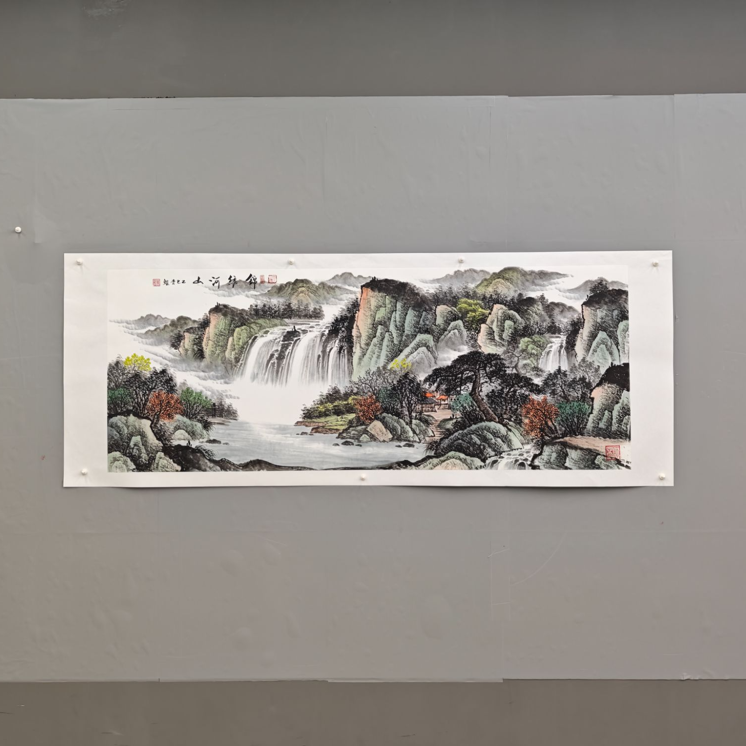 锦煌专属/李鲤手绘/锦绣河山/画芯180*70/十二平尺Zxx