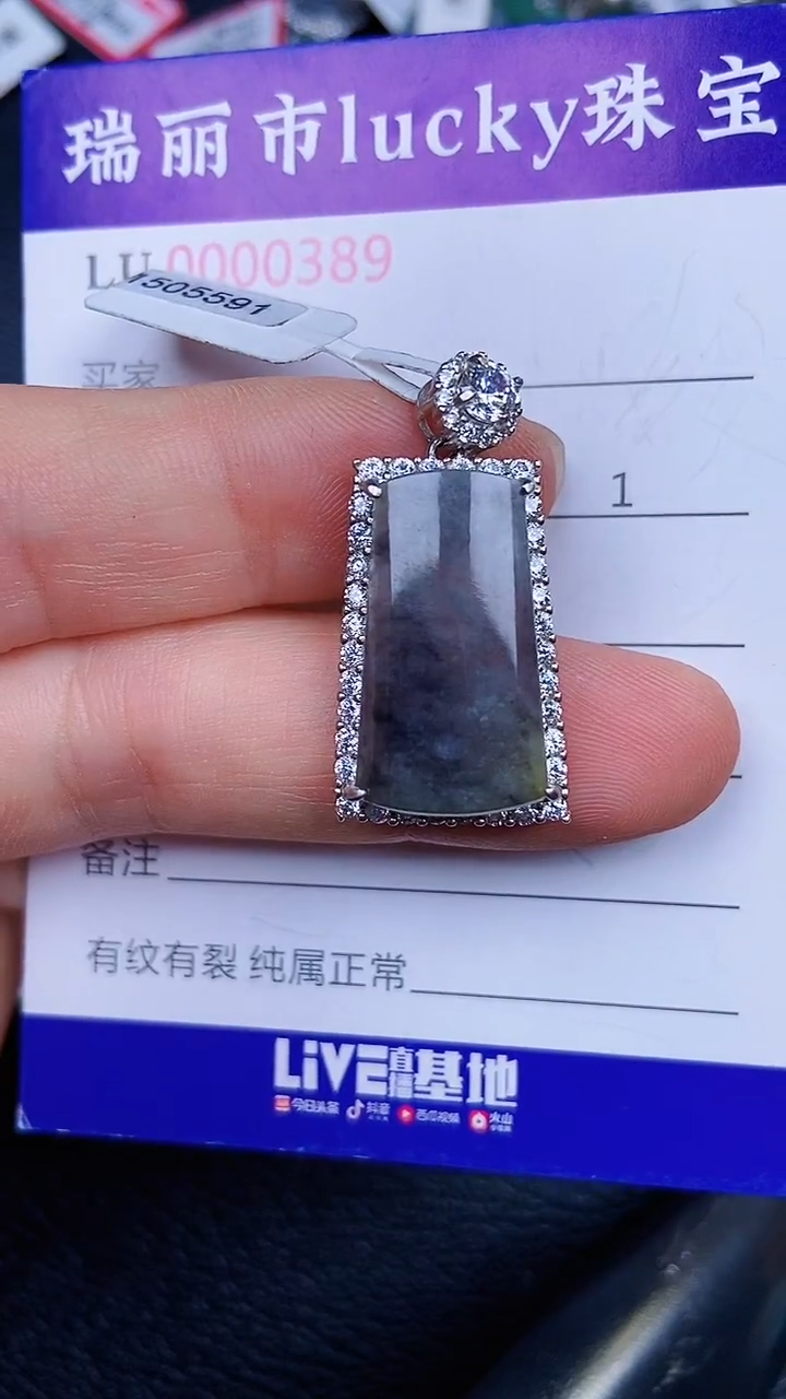 颈饰银S925镶嵌翡翠398