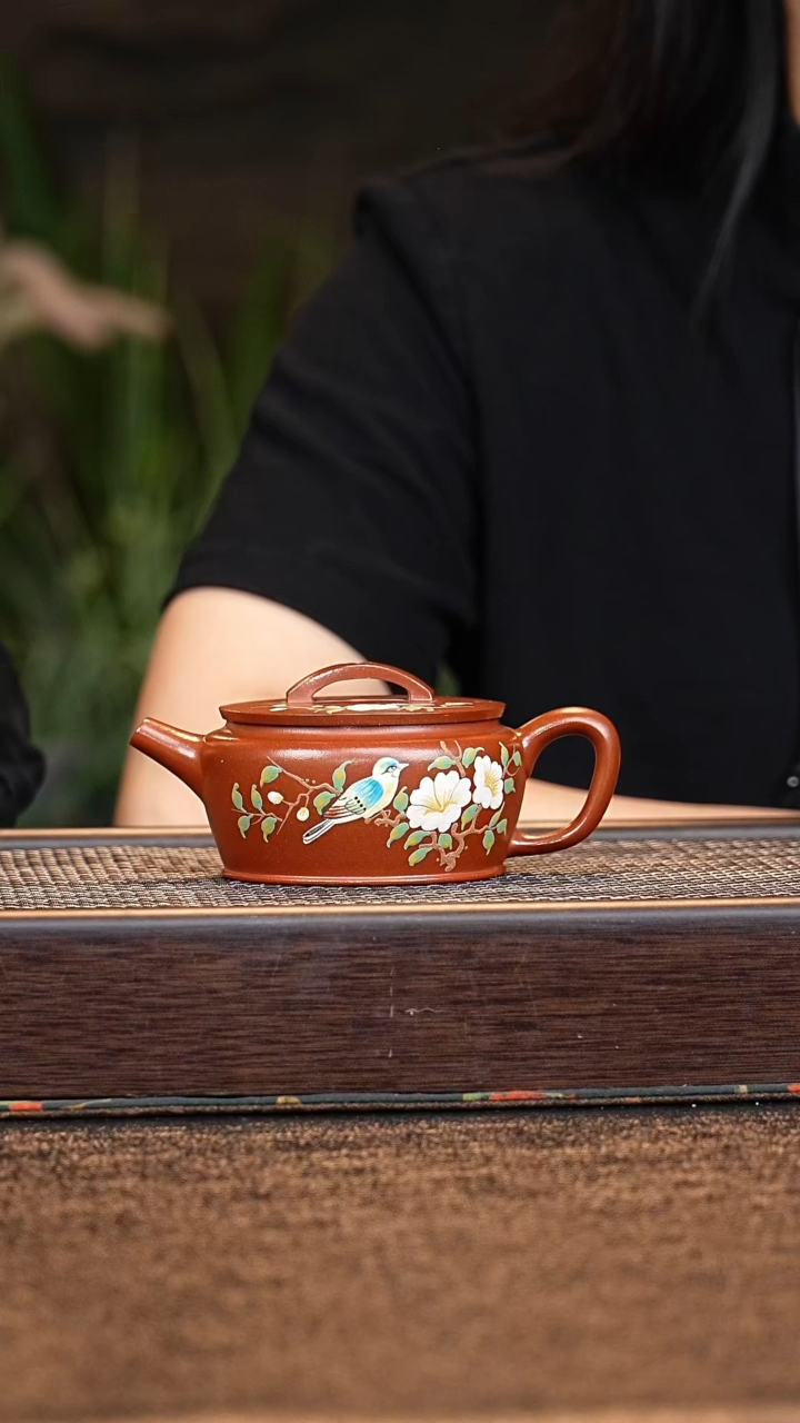 茶壶紫砂小鱼PHD南山红 汉瓦  