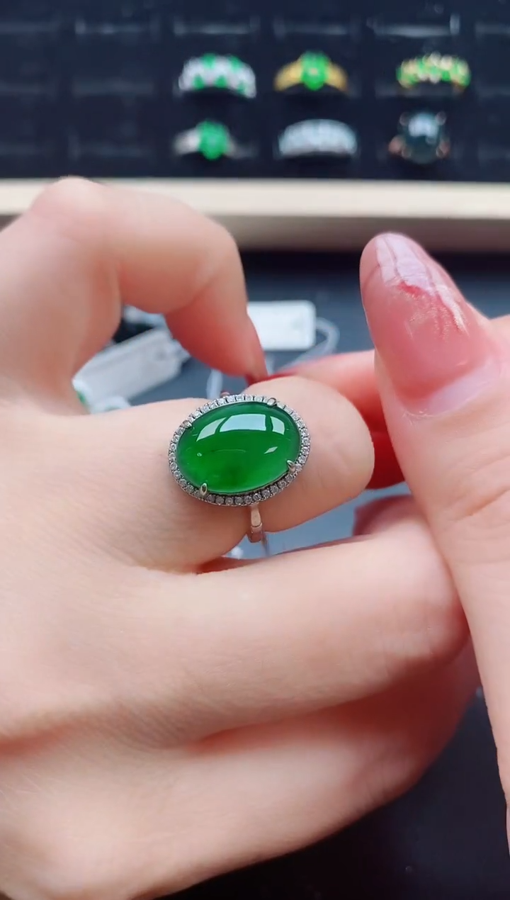 【闪购商品】翡翠戒指银S925镶嵌321312