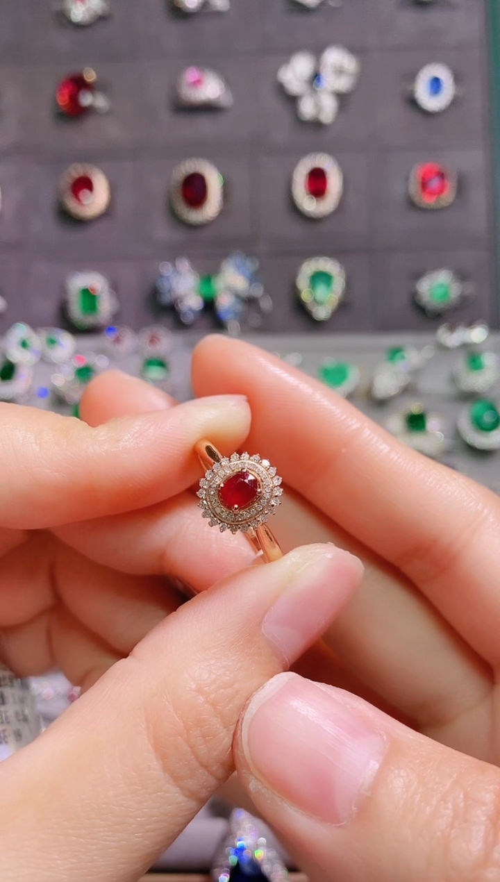 【闪购商品】红宝石18K金戒指18K金镶嵌1