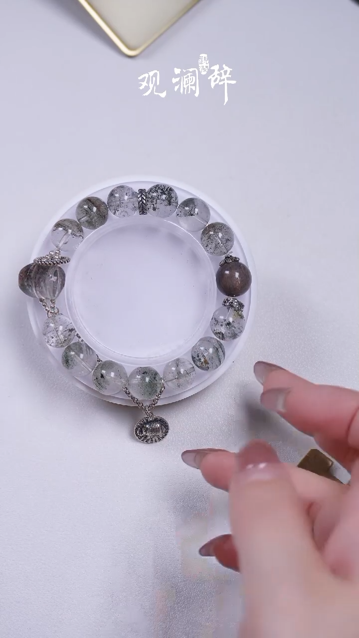 【闪购商品】水晶绿幽灵银S925镶嵌手链