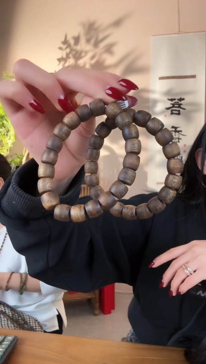 【闪购商品】沉香手串1.1鼓珠单圈花果蜜香多样性发其一11g