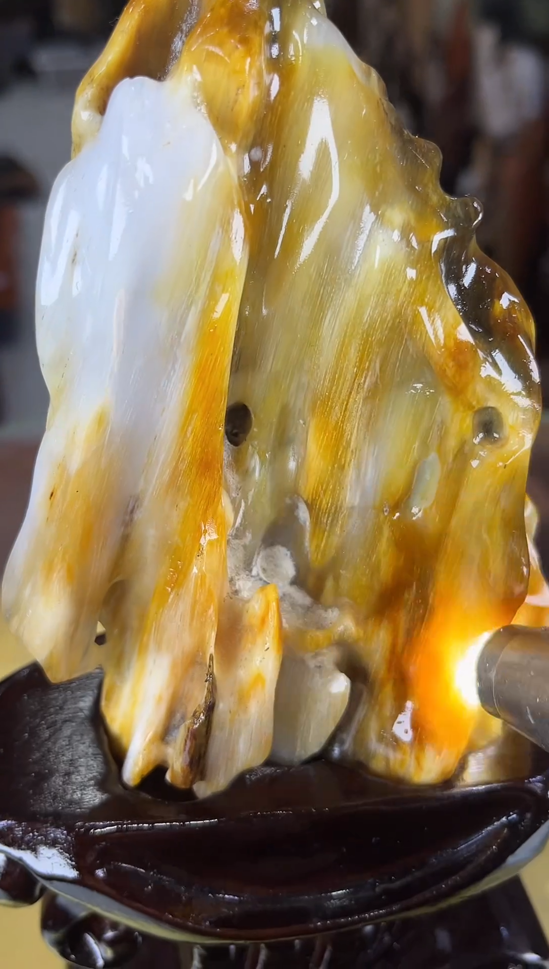 未镶嵌珠宝奇石硅化玉缅甸天然树化玉摆件