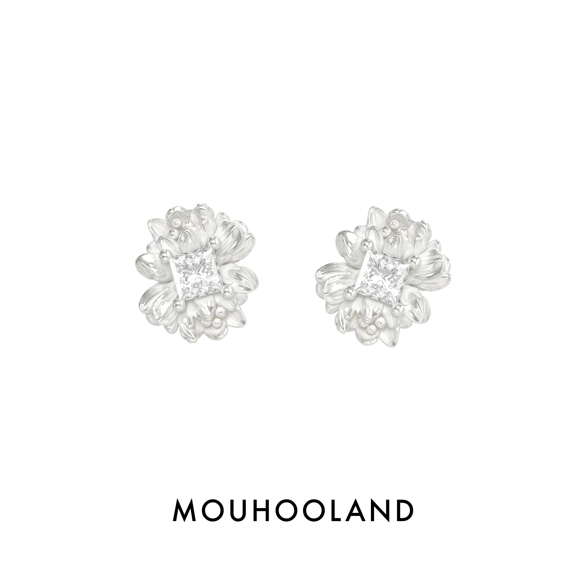 Mouhooland/暮后之地 925银耳饰 花簇耳钉新艺术系列原创设计