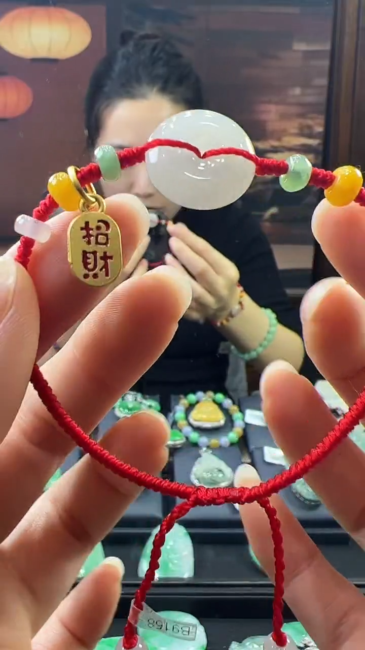 未镶嵌挂件翡翠平安扣手绳