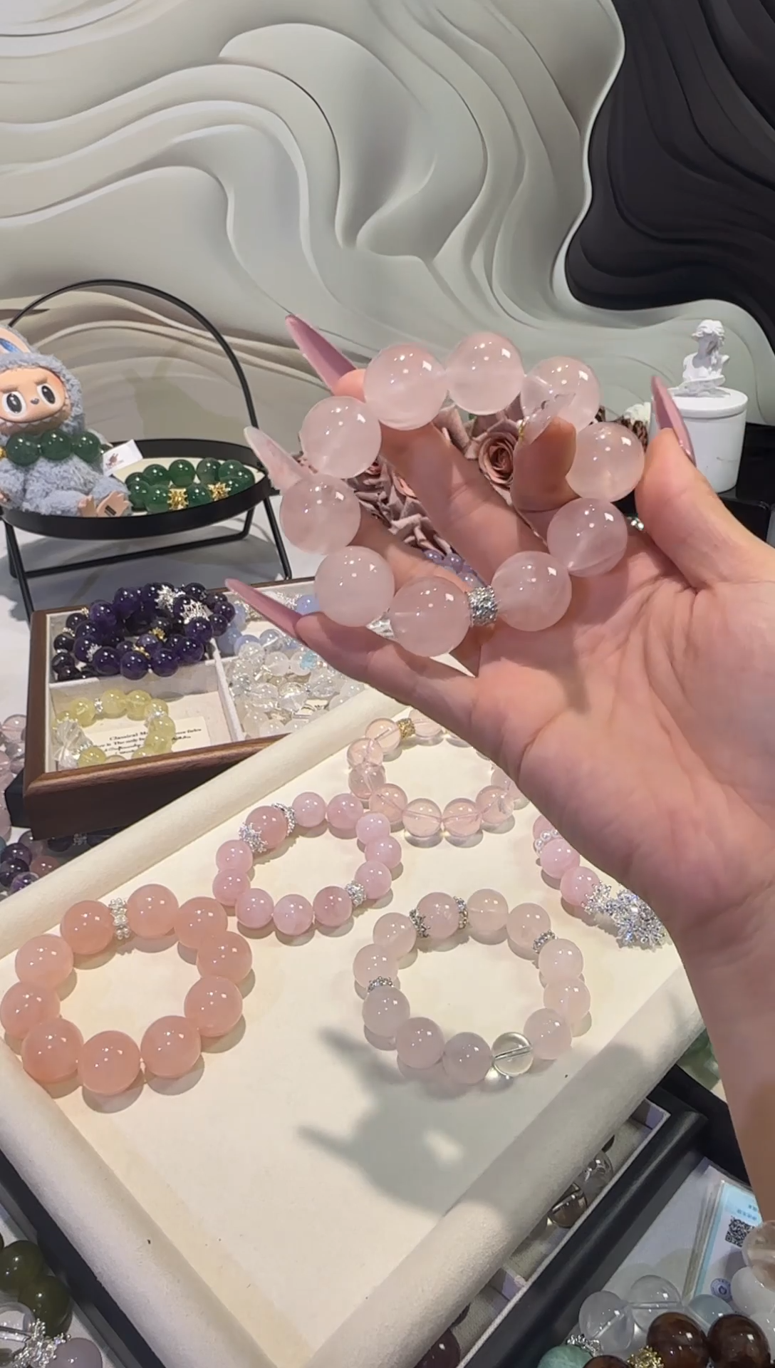 水晶手串未镶嵌18马粉