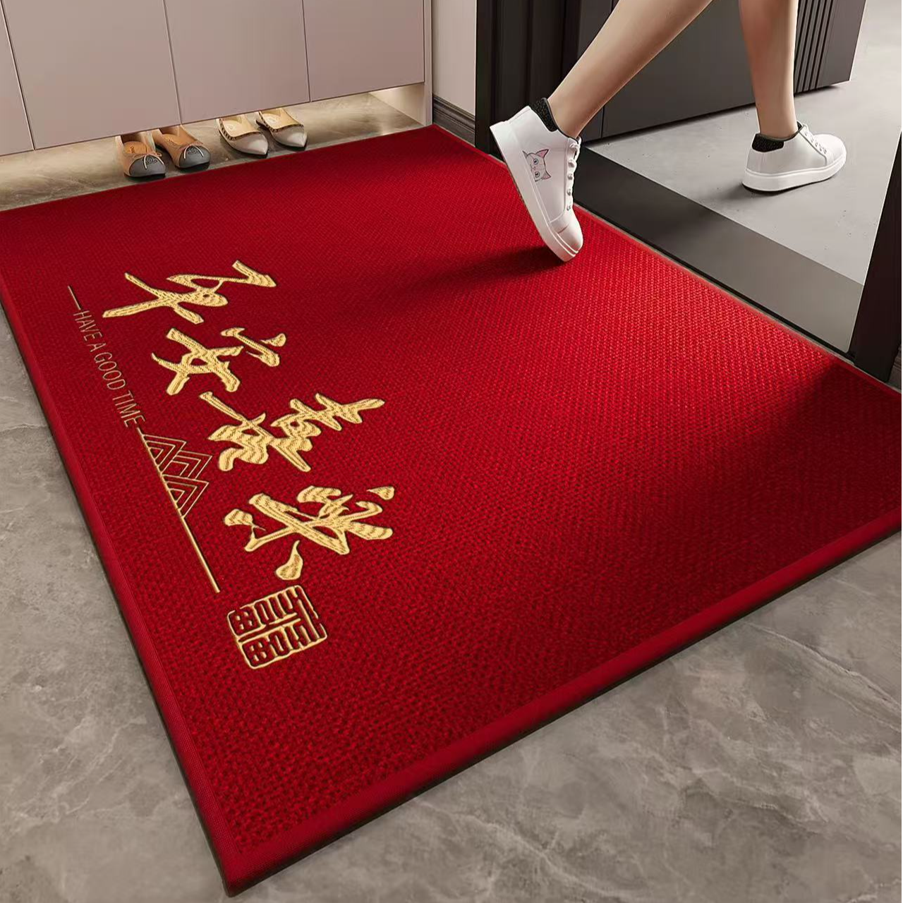 印象【喜乐吉】亚麻抗脏降尘防滑入户门地垫地毯耐脏防滑脚垫