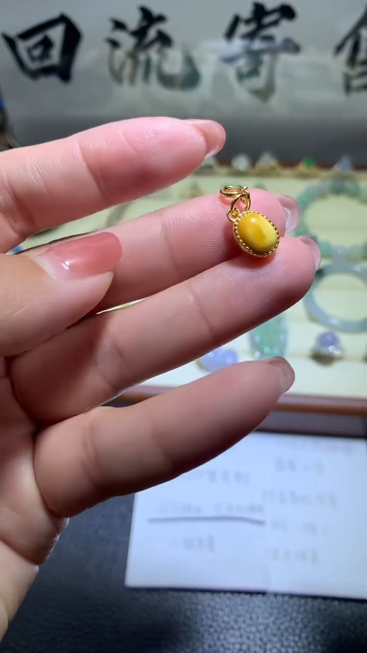 【闪购商品】琥珀颈饰银S925镶嵌022天然蜜蜡