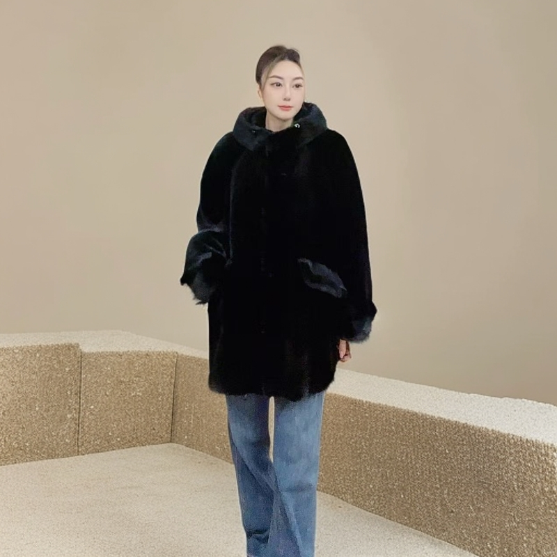 【OZYX】21168款 时尚六个浪中长款大衣外套 