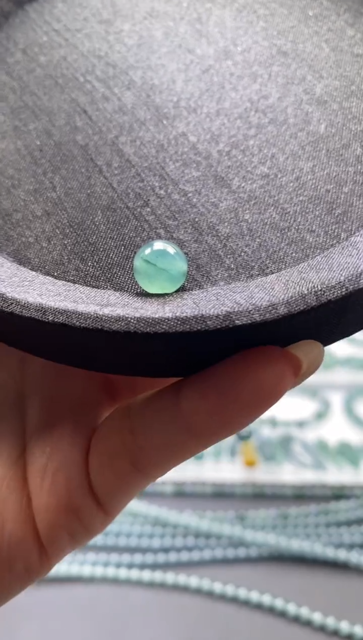 未镶嵌手链翡翠散珠卡9+mm左右圆珠