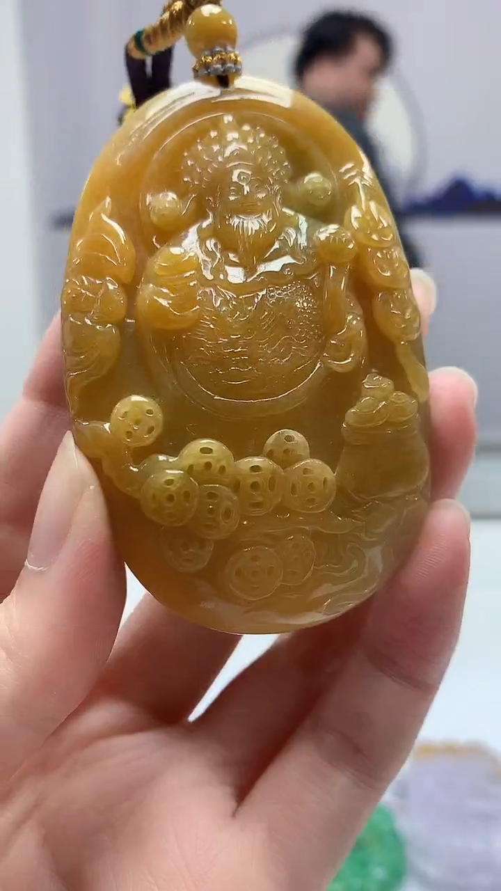 【闪购商品】定制翡翠未镶嵌5060zm-毛货挂件财神51