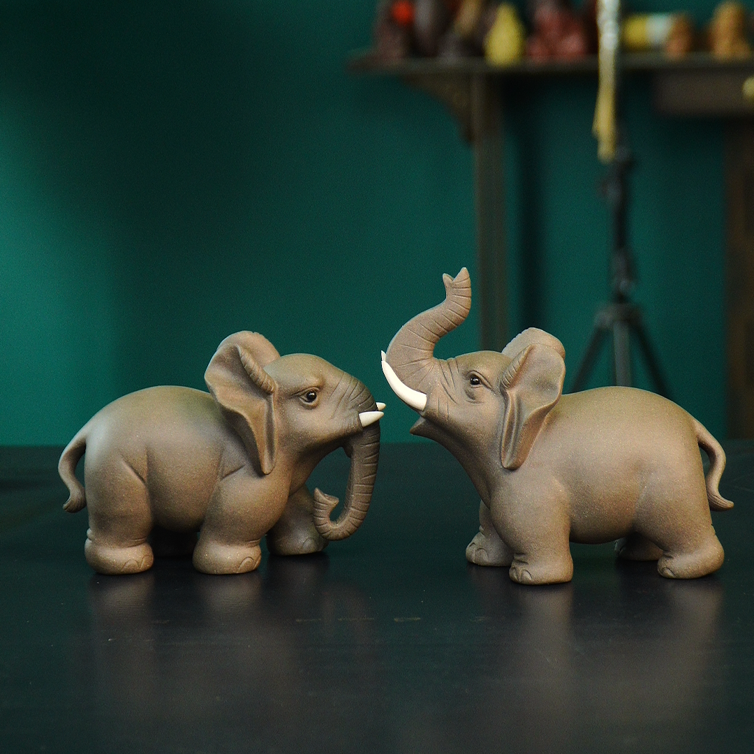 大象一对摆放个人把玩收藏茶宠摆件雕塑手串清货专场