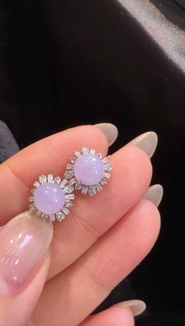 【闪购商品】翡翠耳饰18K金镶嵌耳饰