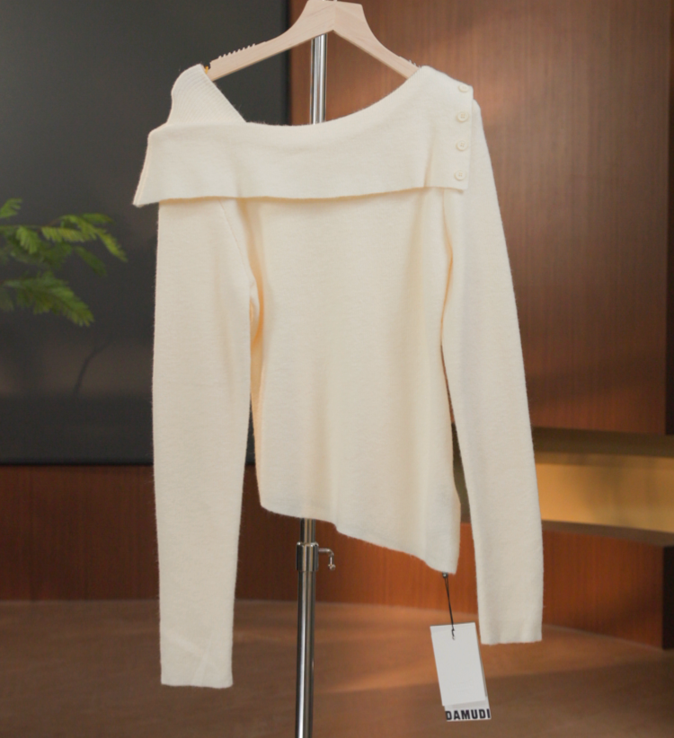 805-8002杏 秋冬常规款修身型百搭气质秋季毛针织女装