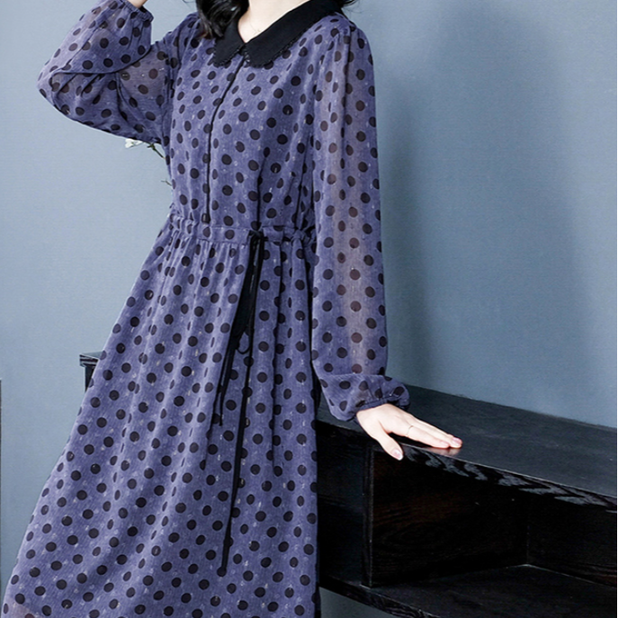 胖依依大码女装连衣裙新款小清新碎花拼接抽绳遮肚子裙子240058