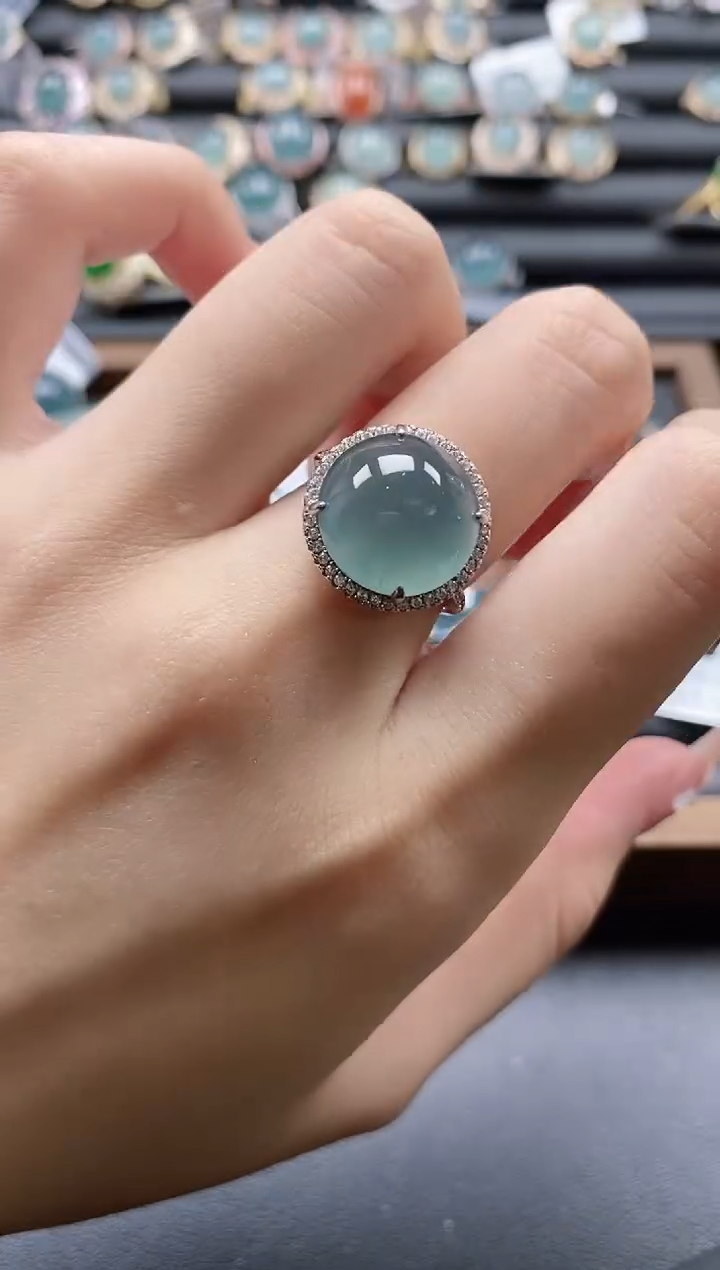 【闪购商品】翡翠戒指银S925镶嵌51151