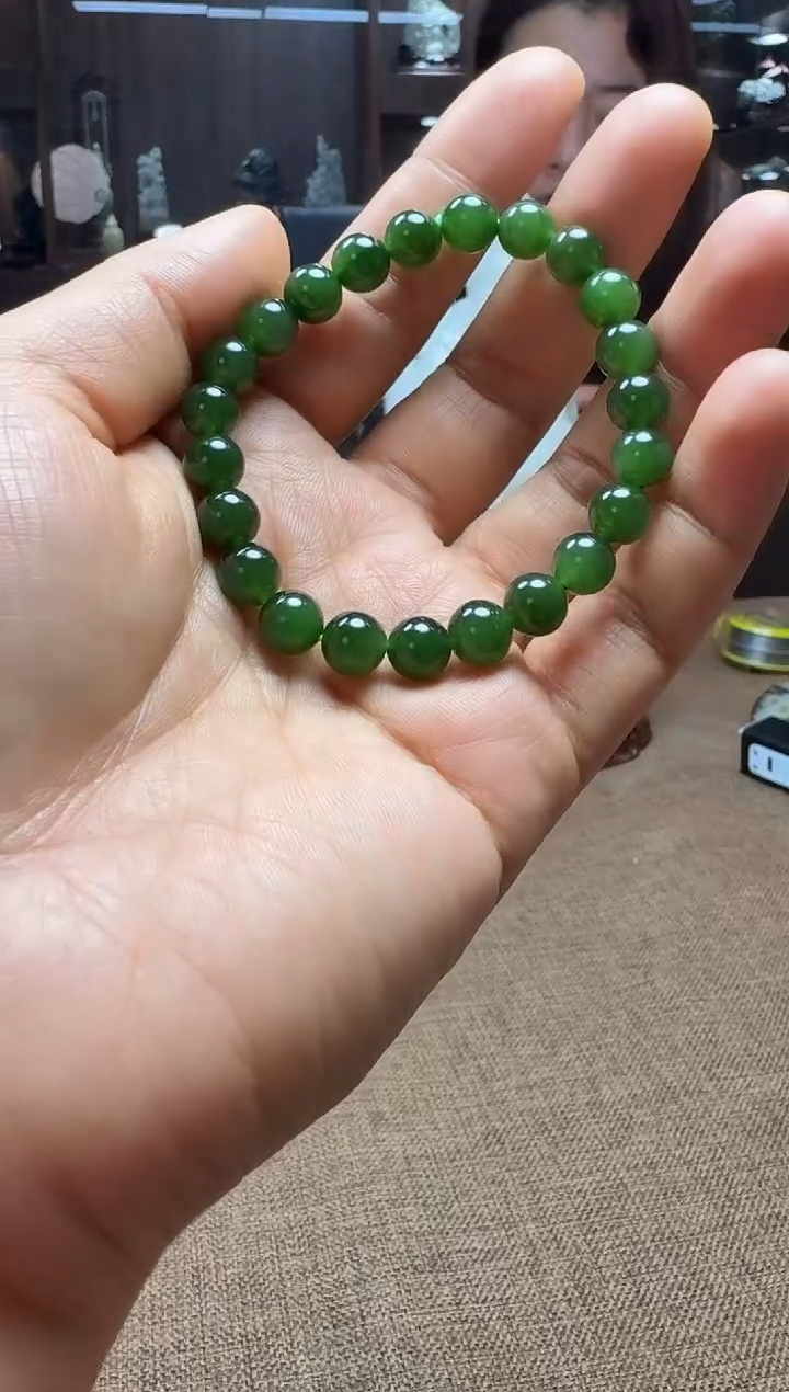 【闪购商品】和田玉颈饰未镶嵌碧玉手串8mm