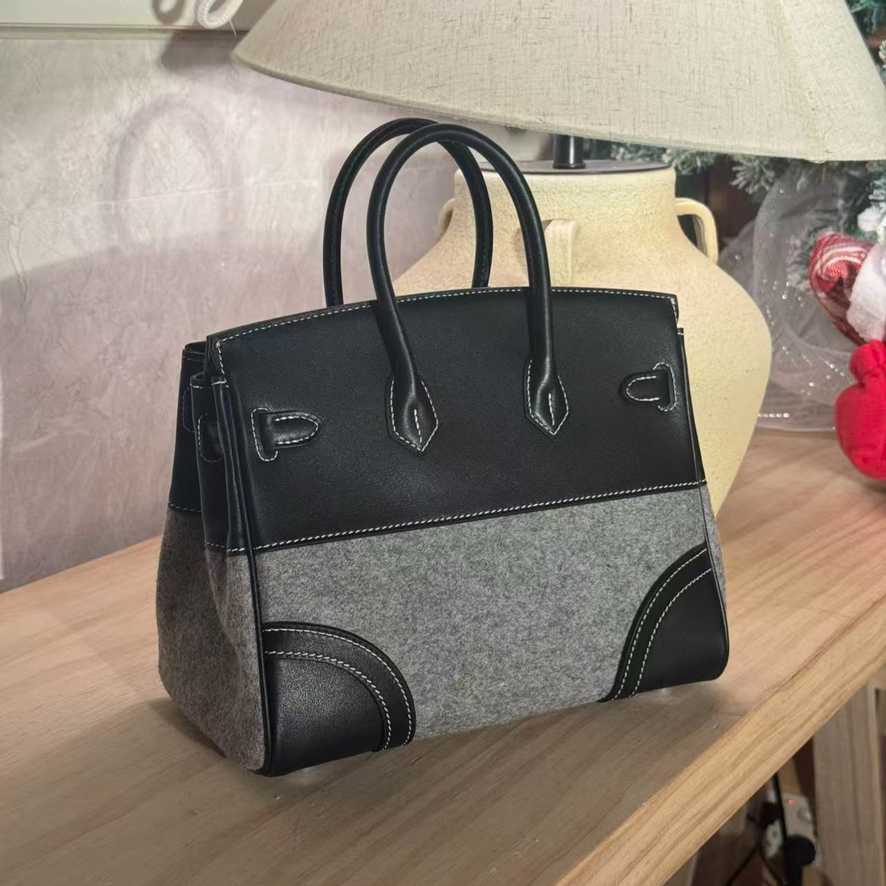 造物至定制【毛毡铂包】头层牛皮真牛皮包包