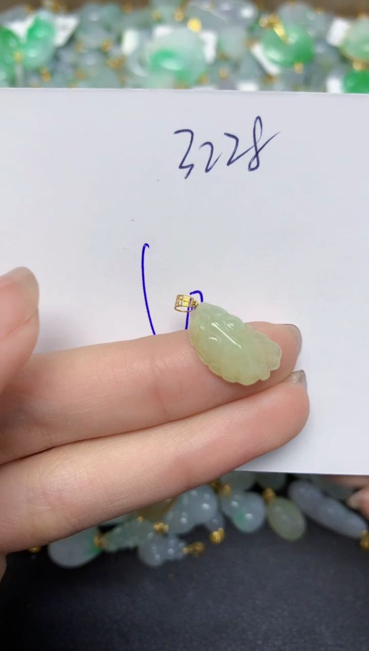 【闪购商品】翡翠颈饰18K金镶嵌 天然翡翠A货1