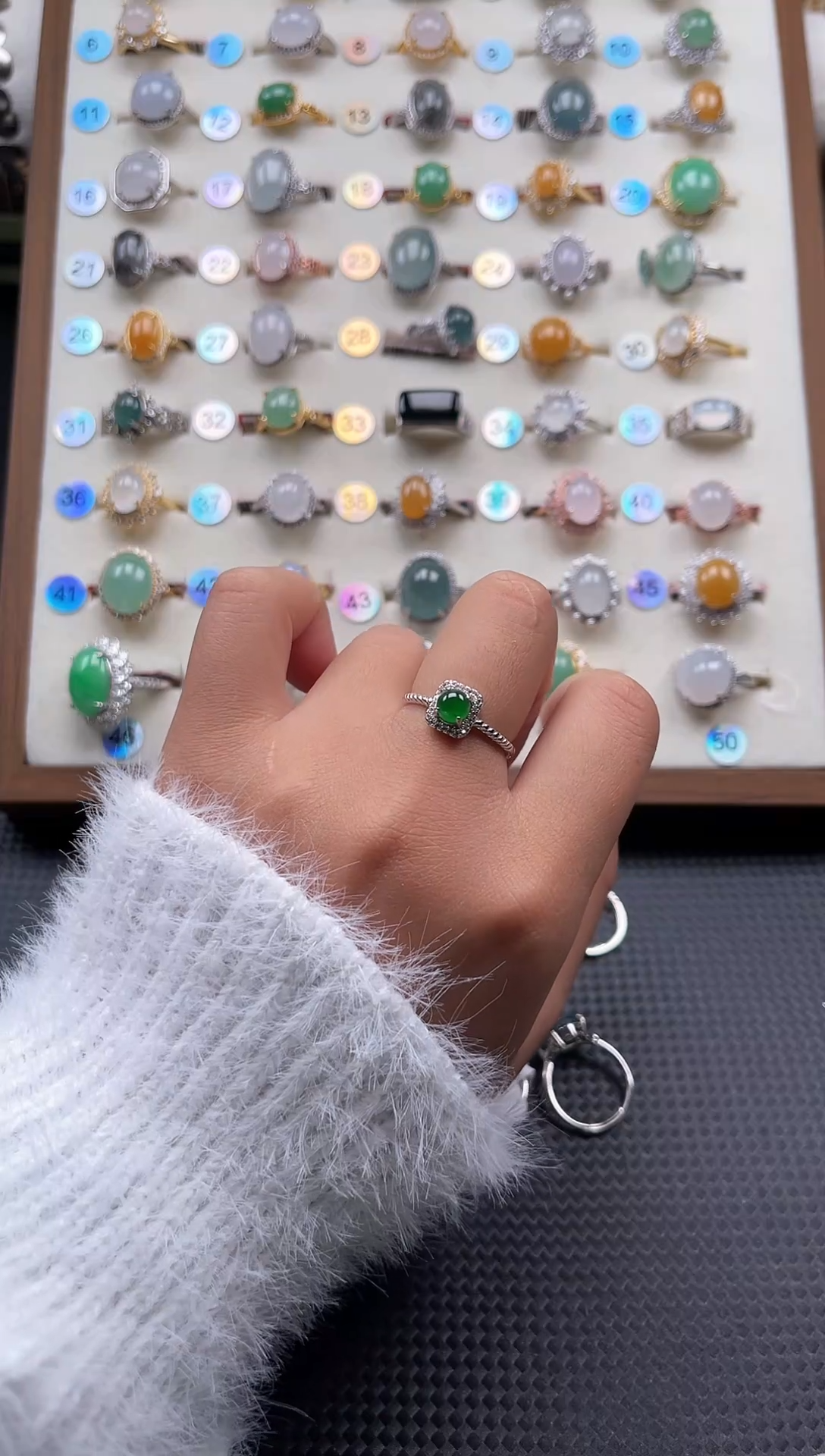 【闪购商品】翡翠戒指银S925镶嵌天然A货翡翠戒指