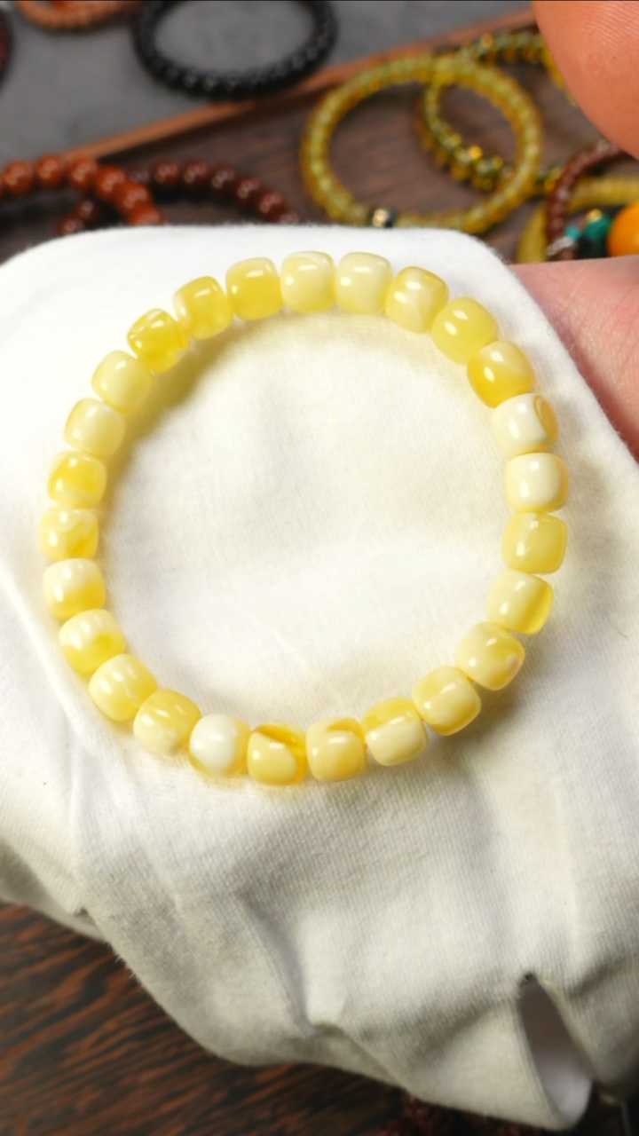 【闪购商品】蜜蜡手链未镶嵌2383/8mm蓝标蜜蜡手串