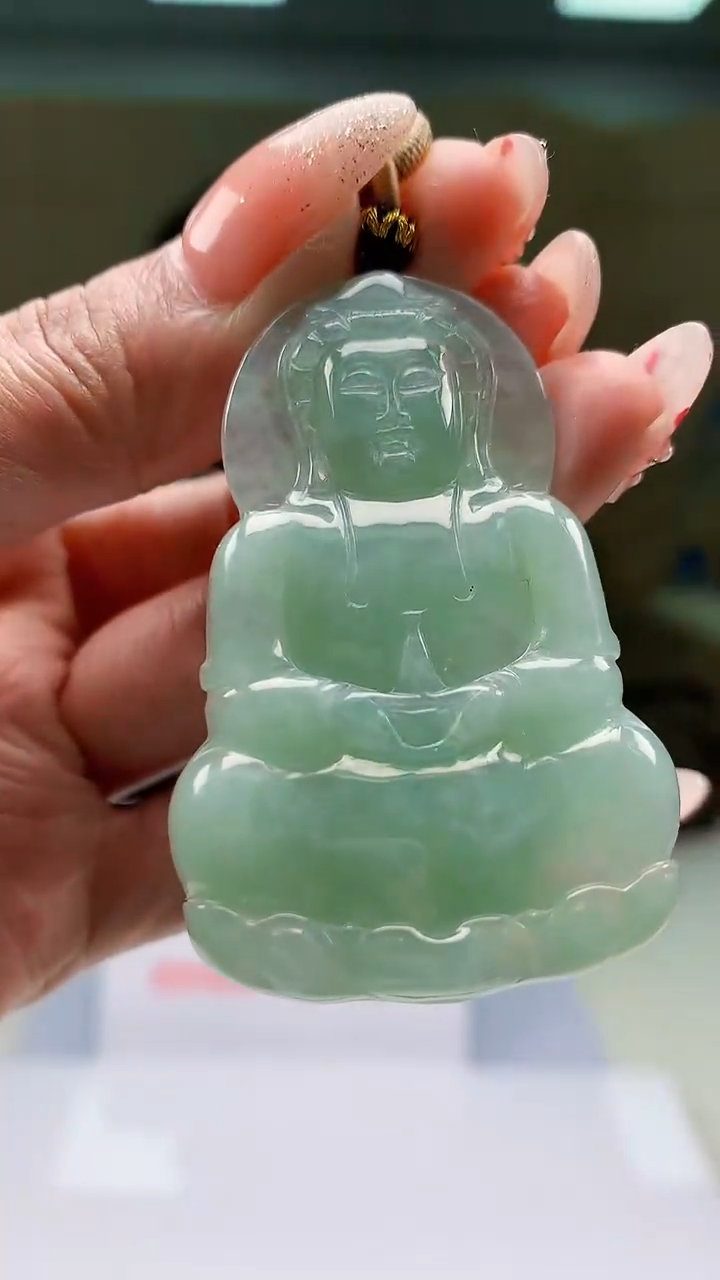 【闪购商品】定制翡翠未镶嵌5152MM-毛货挂件14