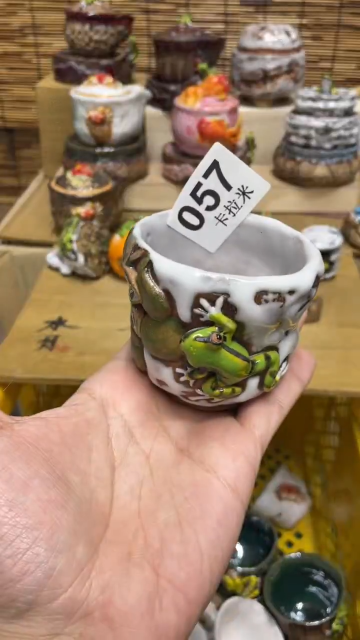 057精美粗陶手工柴烧葫芦杯