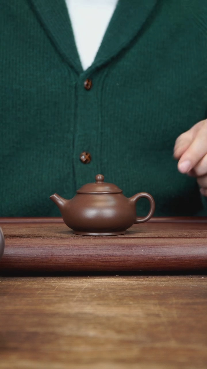 【闪购商品】紫砂茶壶140ml 薄胎矮潘  脂紫泥