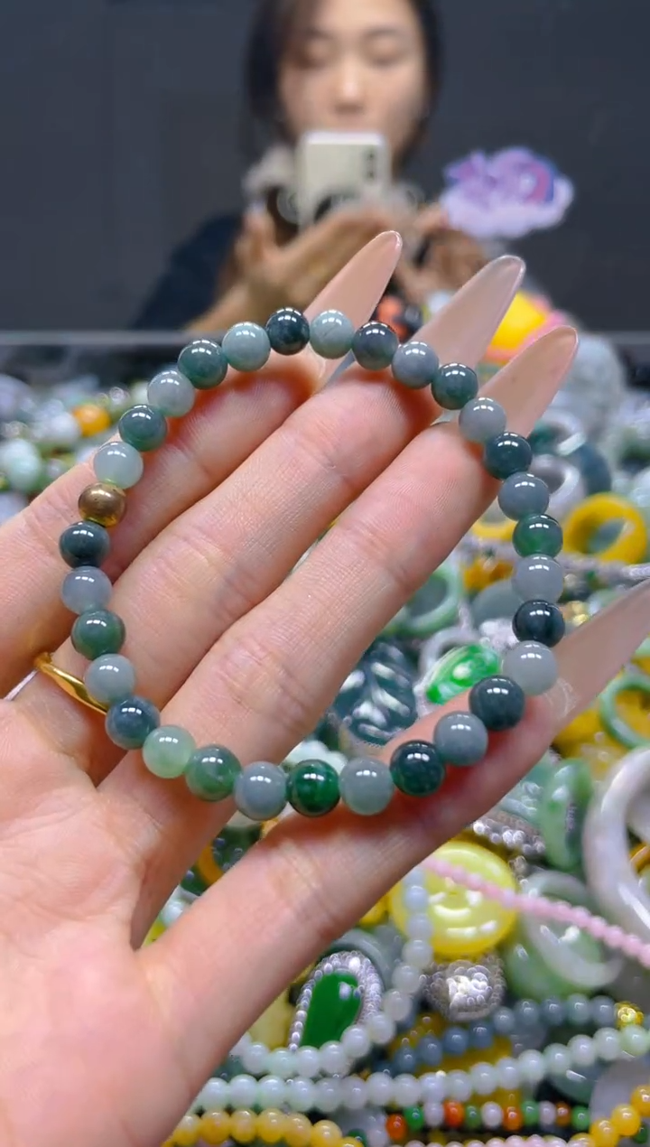 翡翠未镶嵌颈饰5MM/F/翡翠A货，一件也是批发价