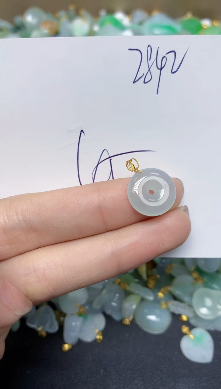 【闪购商品】翡翠颈饰18K金镶嵌 天然翡翠A货