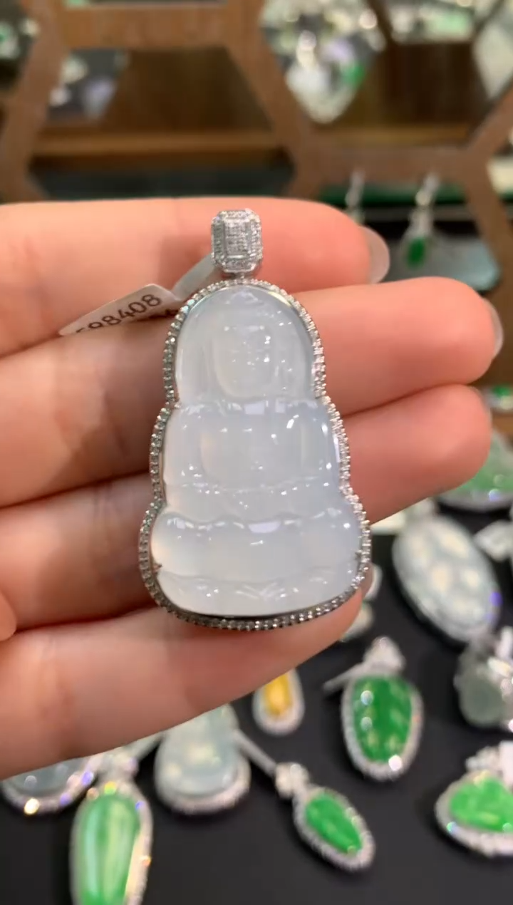 【闪购商品】翡翠吊坠(不含链)18K金镶嵌吊坠