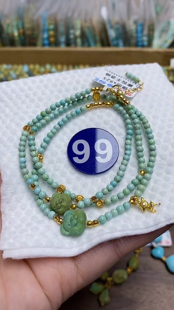 【闪购商品】绿松石项链银S925镶嵌66