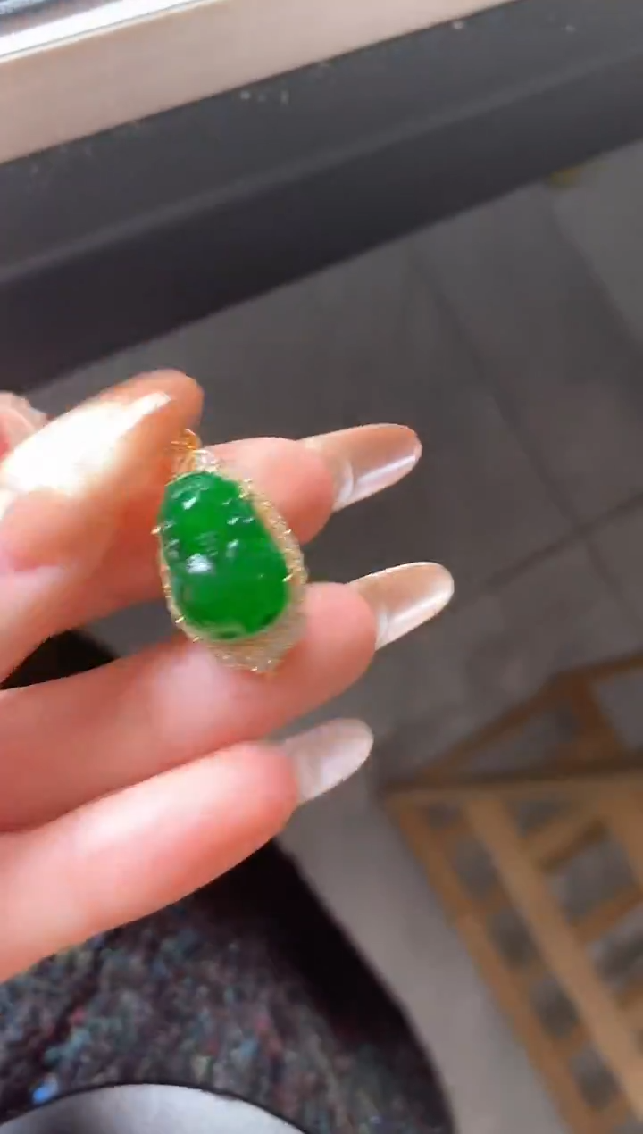 银S925镶嵌戒指翡翠52151