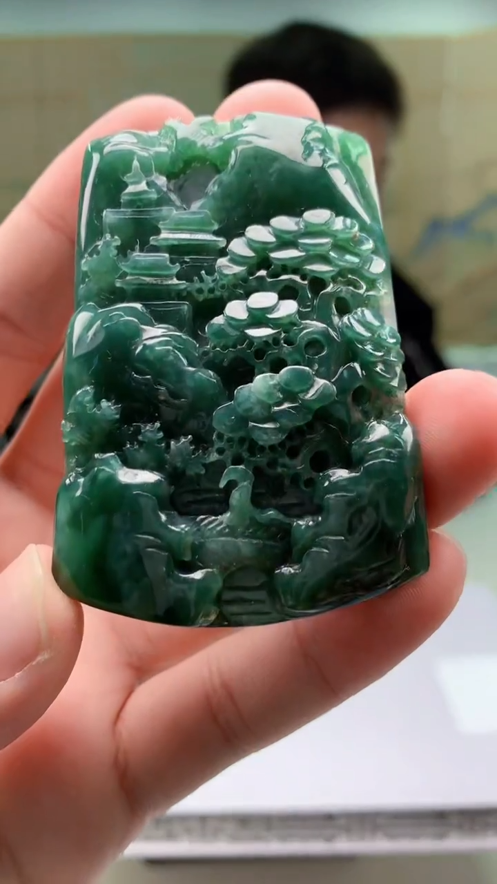 【闪购商品】定制翡翠未镶嵌4917bb-毛货挂件55