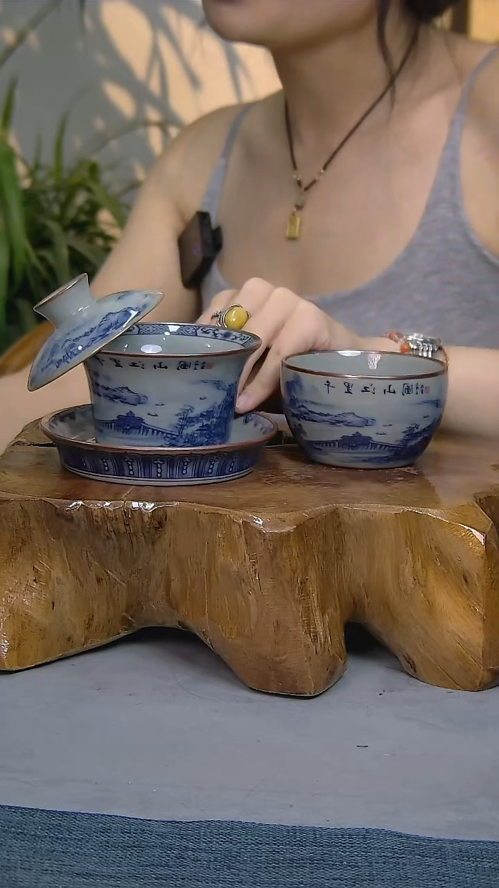 2件套陶瓷茶具老陶泥开片纹