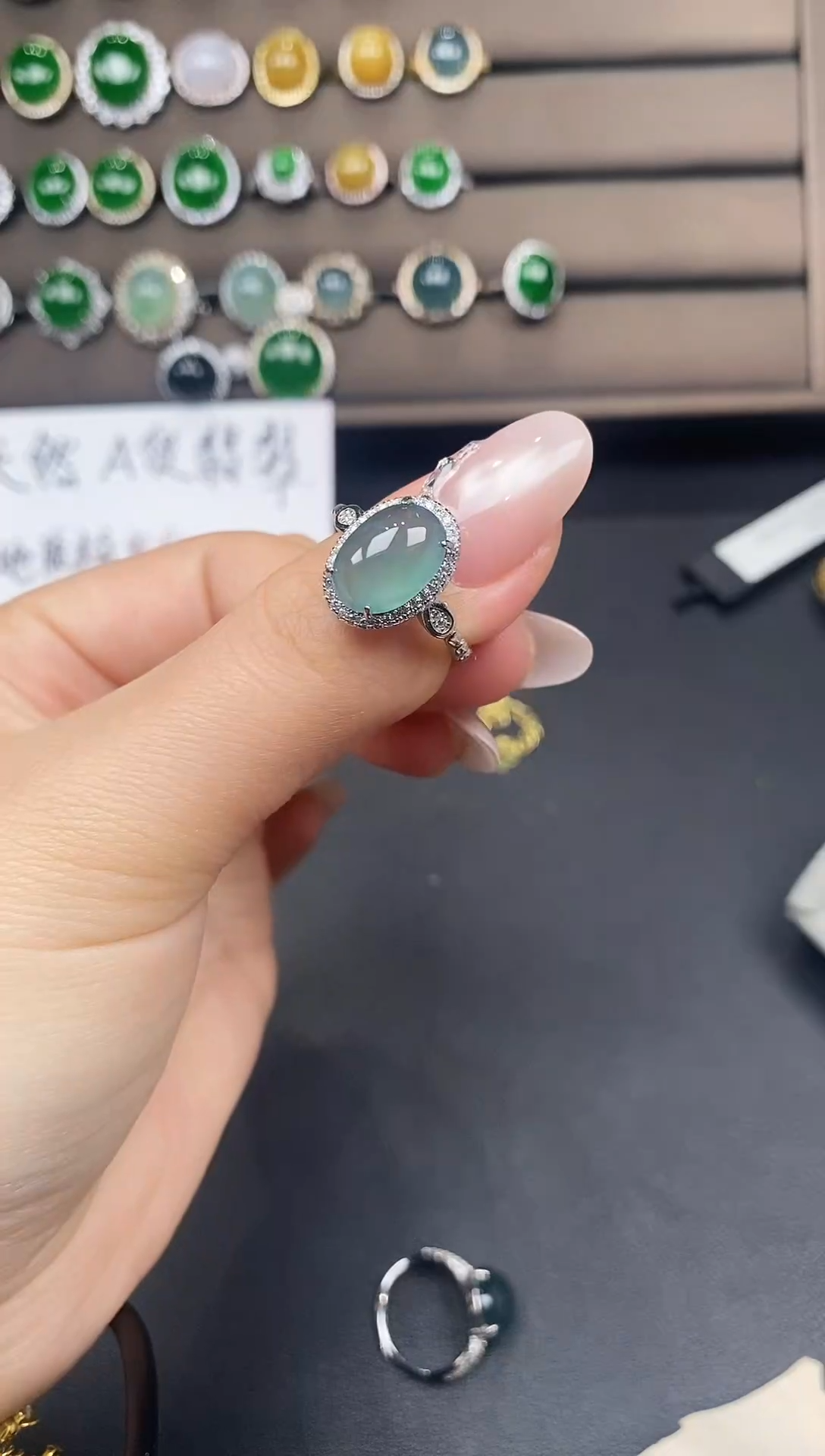 银S925镶嵌戒指翡翠111