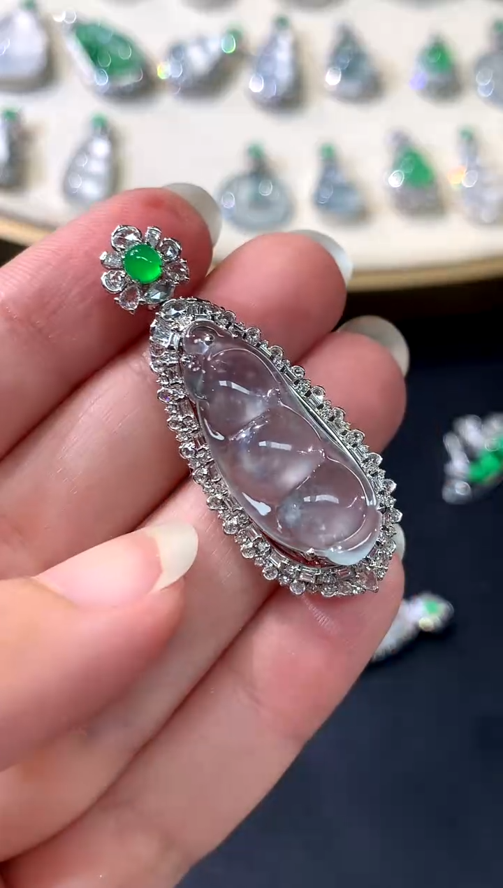 吊坠(不含链)18K金镶嵌翡翠A178|19800