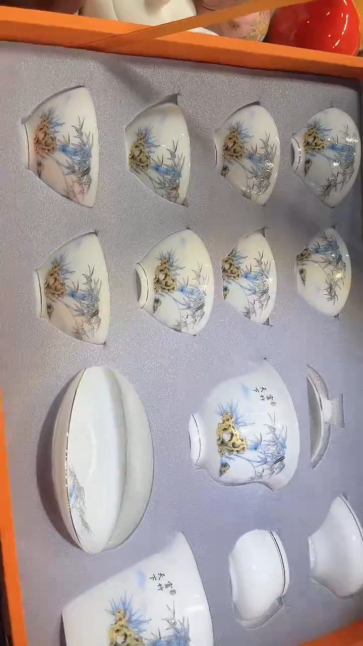 瓷片德艺茶器直播间@@雅竹套装