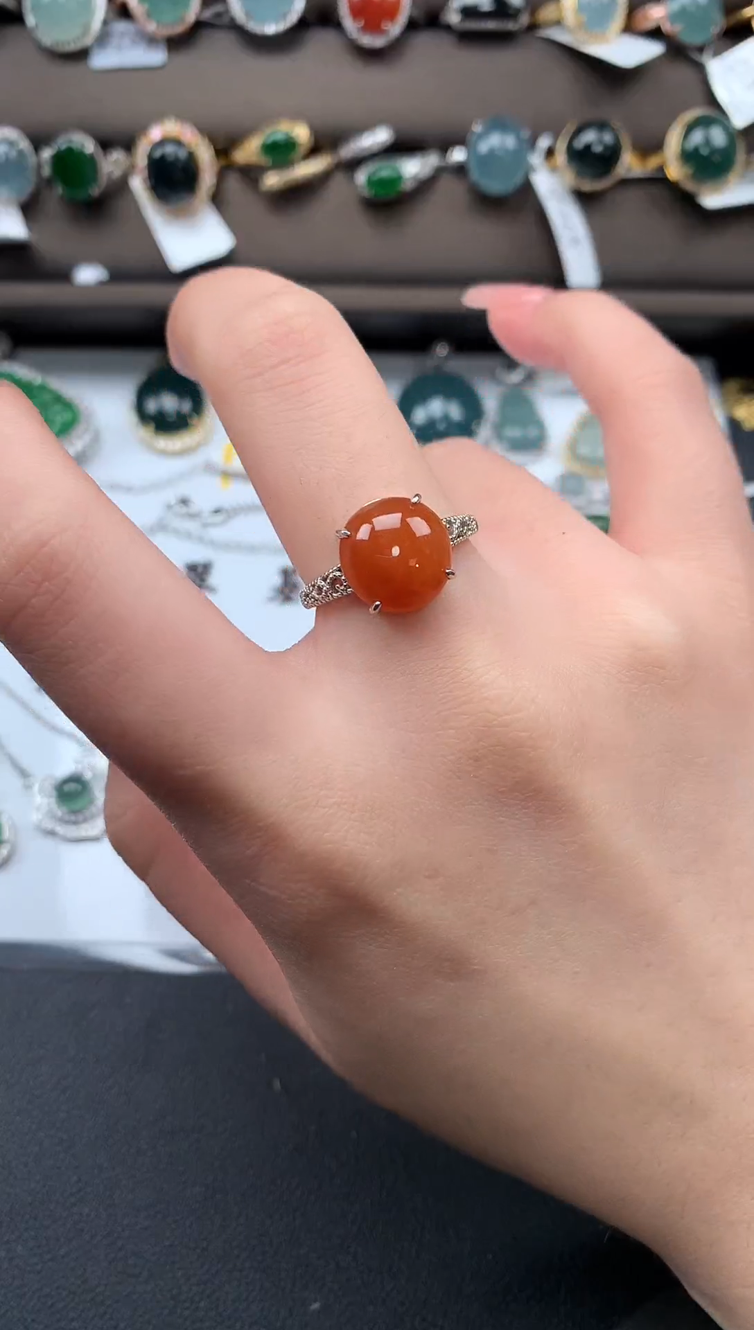 【闪购商品】翡翠戒指银S925镶嵌531124