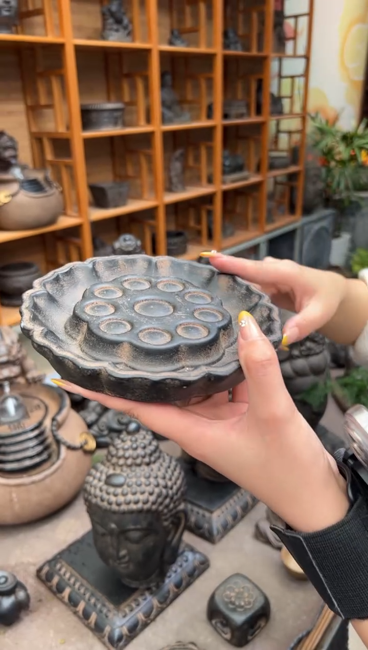 陶土【火山泥】莲蓬壶承