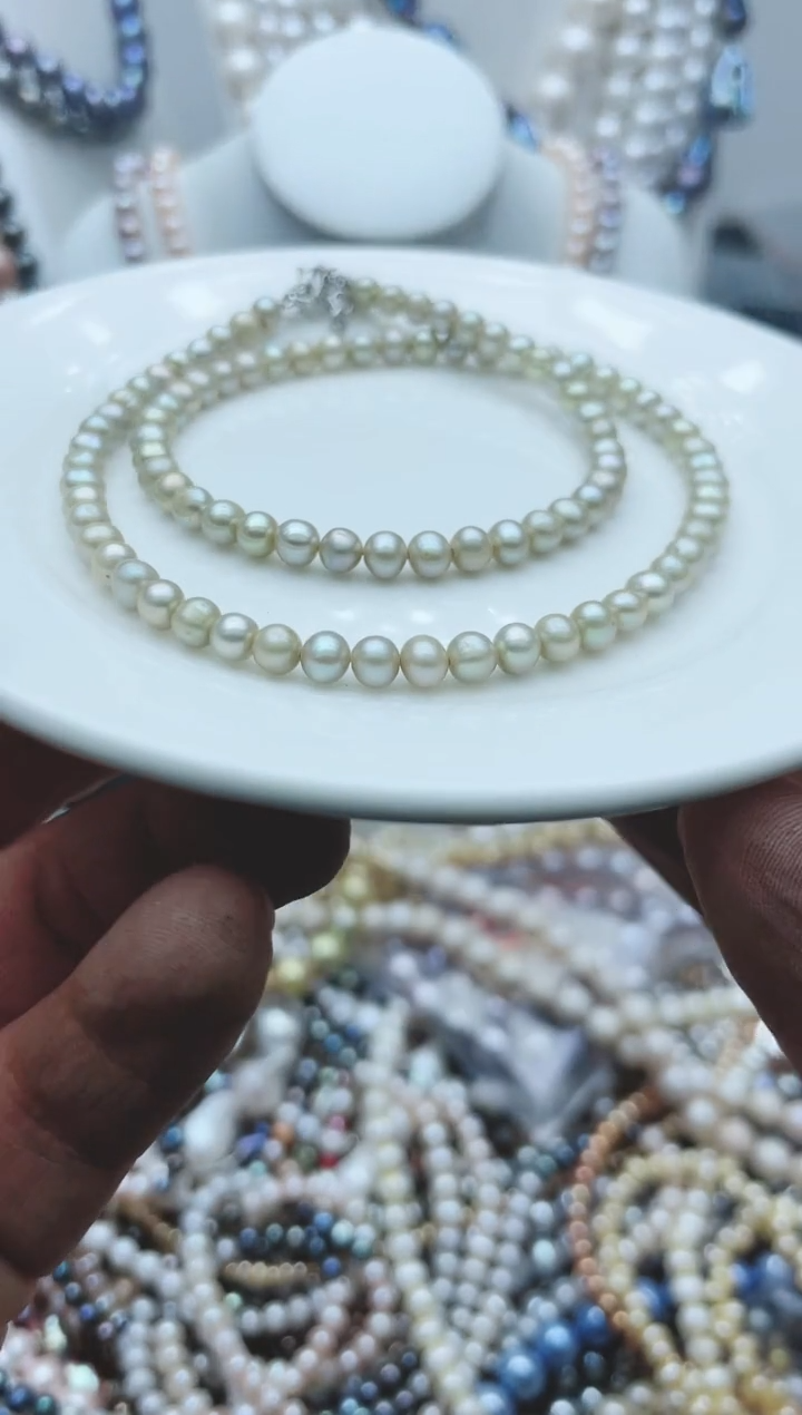 【闪购商品】淡水珍珠颈饰钛钢1