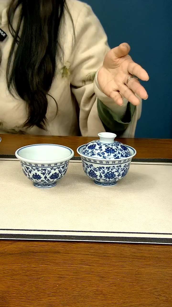 【闪购商品】青花缠枝莲两件套-----大压