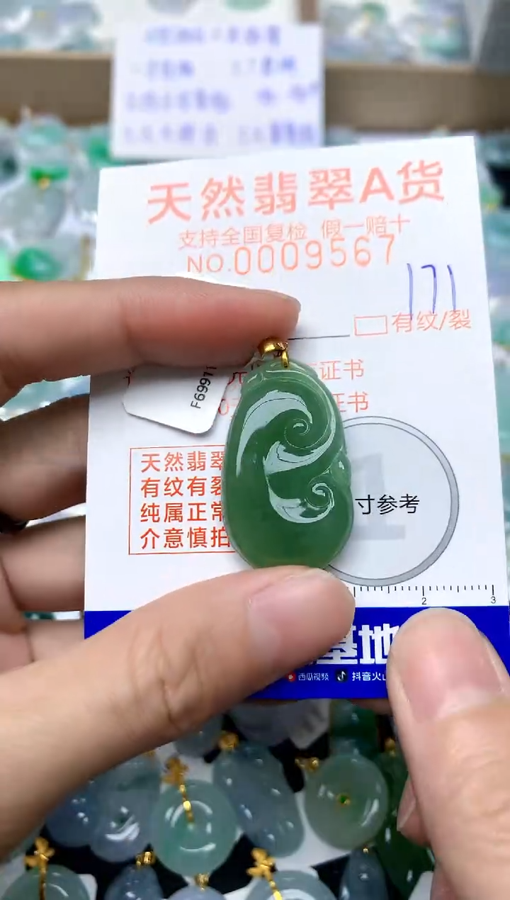 【闪购商品】翡翠颈饰18K金镶嵌171天然A货翡翠