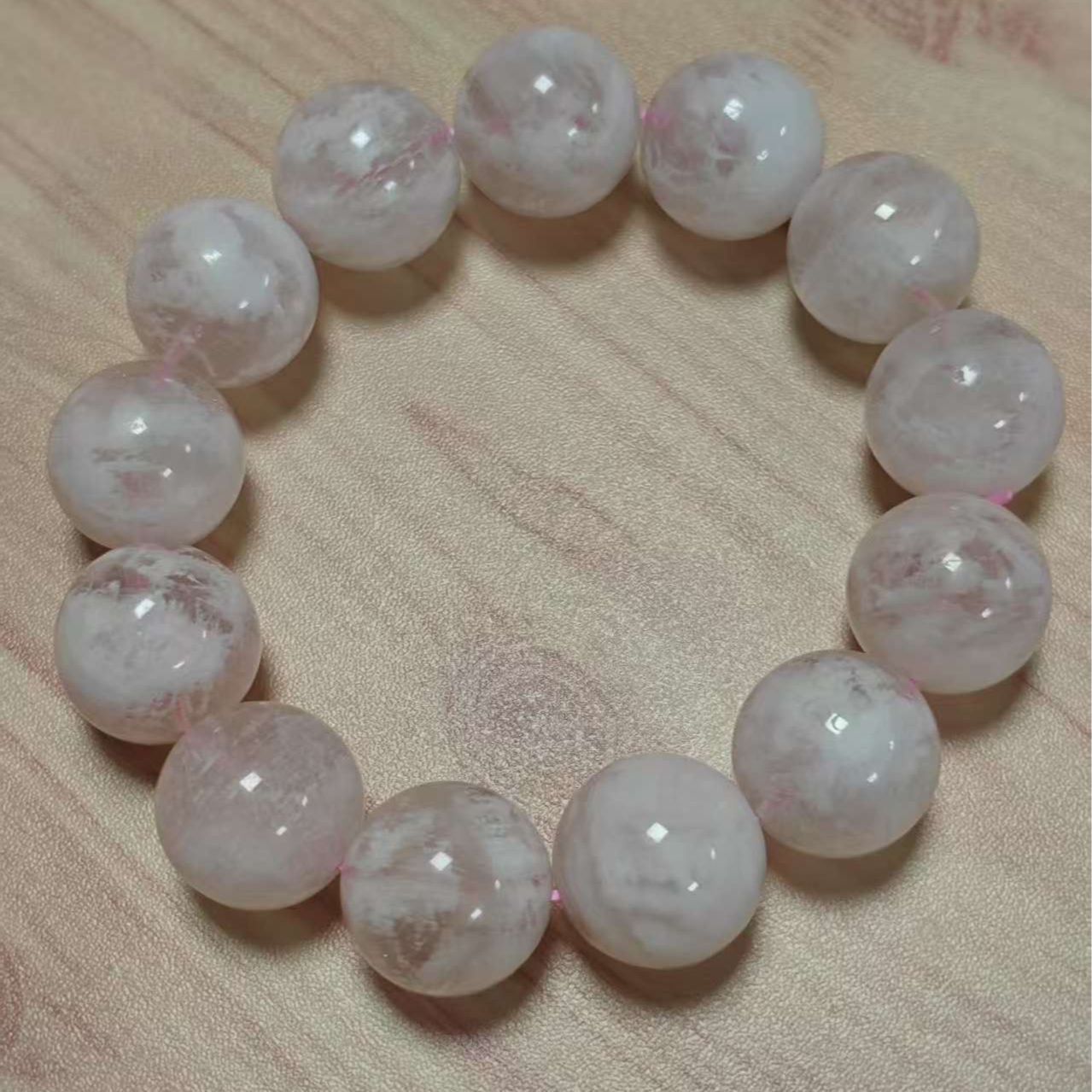 【次第花开】粉雪花幽灵水晶手串（多样性发货只发其一）