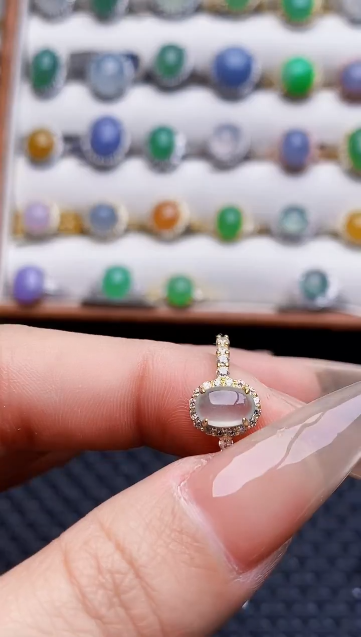 银S925镶嵌戒指翡翠5761