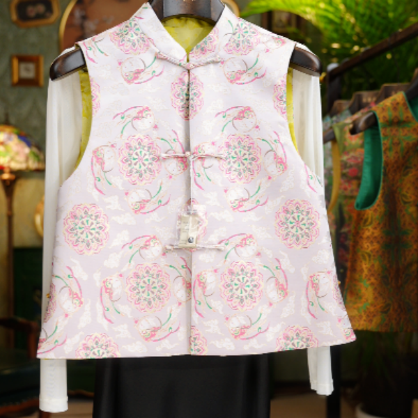 《素锦瑞球》新中式双面穿优雅轻奢气质开衫马甲V24H0773