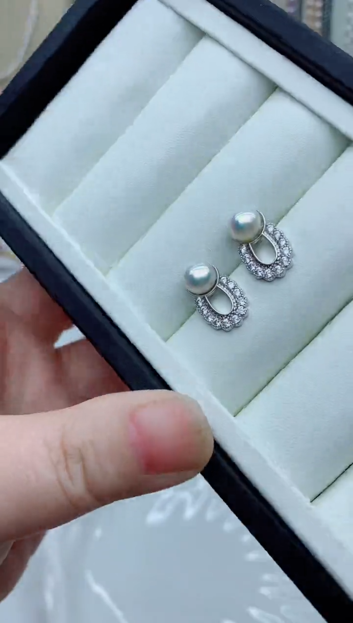 未镶嵌耳饰淡水珍珠多样性发其一【非无瑕】